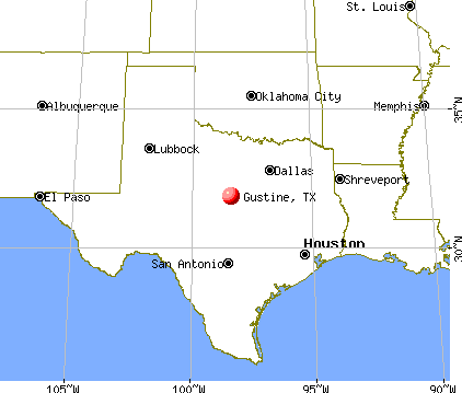 Gustine, Texas map