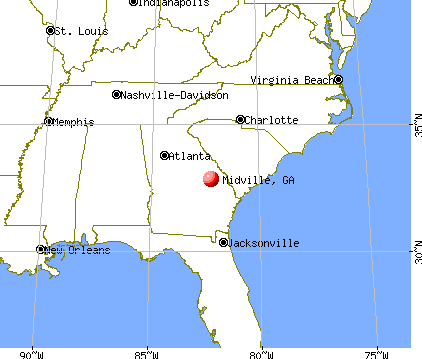 Midville, Georgia map