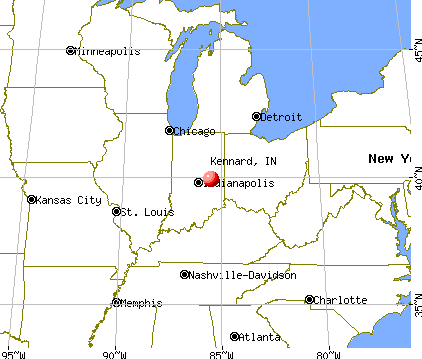 Kennard, Indiana map