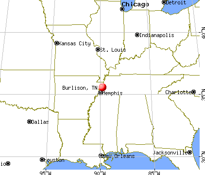 Burlison, Tennessee map