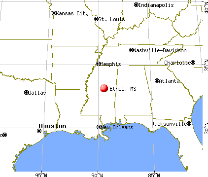 Ethel, Mississippi map