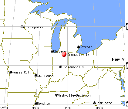 Cromwell, Indiana map