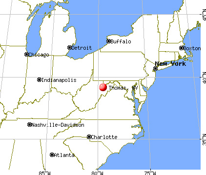 Thomas, West Virginia map
