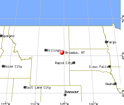 Broadus, Montana map