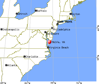 Melfa, Virginia map