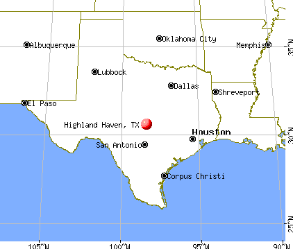 Highland Haven, Texas map