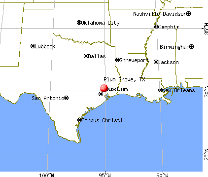 Plum Grove, Texas map