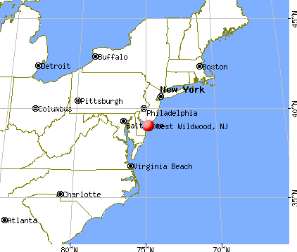 West Wildwood, New Jersey map