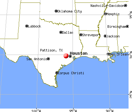 Pattison, Texas map