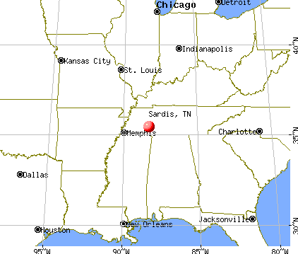 Sardis, Tennessee map