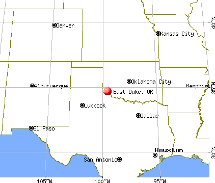 East Duke, Oklahoma map