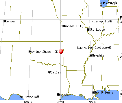 Evening Shade, Oklahoma map