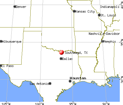 Southmayd, Texas map