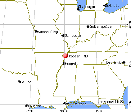 Cooter, Missouri map