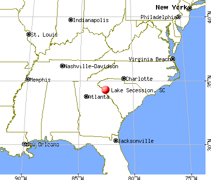Lake Secession, South Carolina map