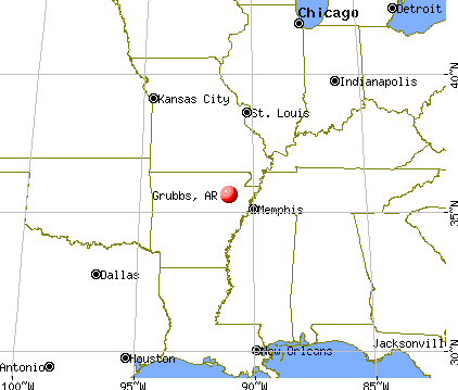 Grubbs, Arkansas map