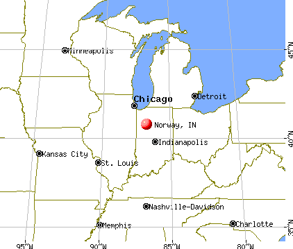 Norway, Indiana map