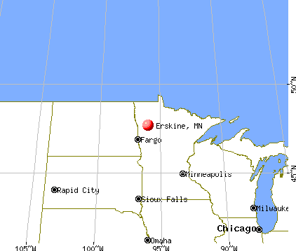 Erskine, Minnesota map