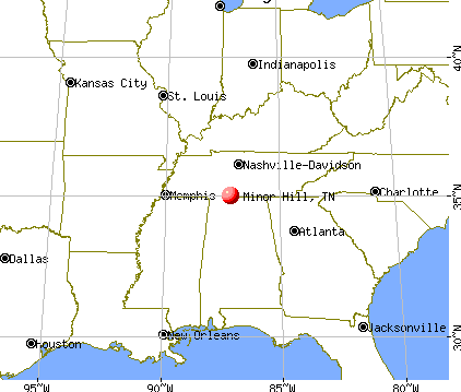 Minor Hill, Tennessee map