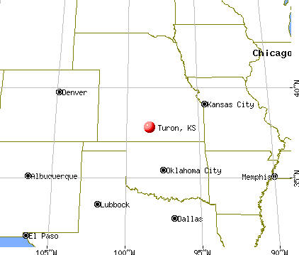 Turon, Kansas map