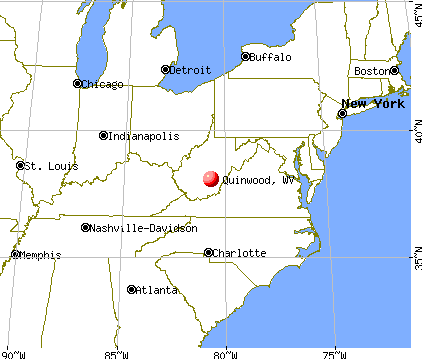 Quinwood, West Virginia map