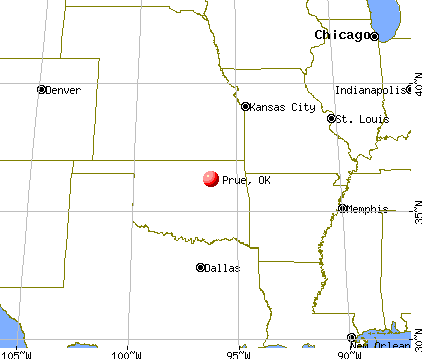 Prue, Oklahoma map