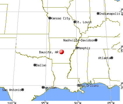 Bauxite, Arkansas map