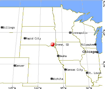 Irene, South Dakota map