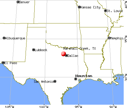 Marshall Creek, Texas map