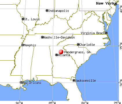 Pendergrass, Georgia map