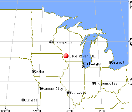 Blue River, Wisconsin map