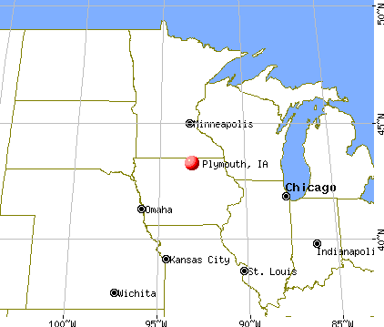 Plymouth, Iowa map