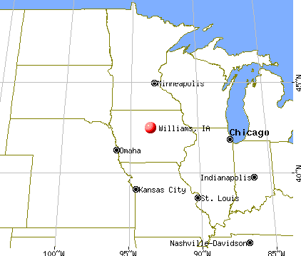 Williams, Iowa map