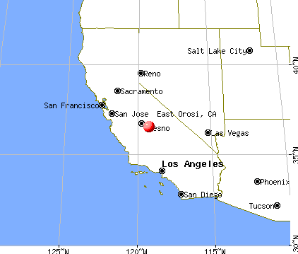 East Orosi, California map