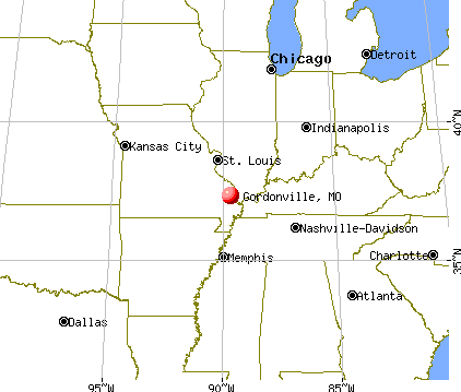 Gordonville, Missouri map