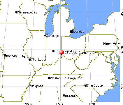 College Corner, Ohio map
