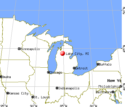 Lake City, Michigan map