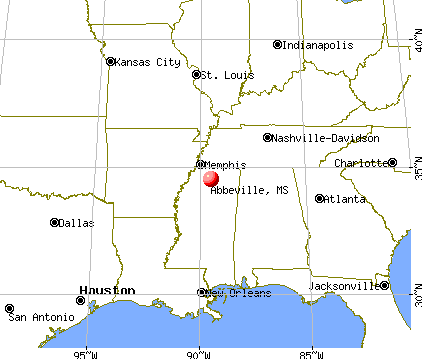 Abbeville, Mississippi map