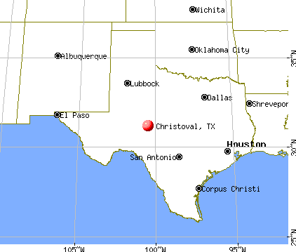 Christoval, Texas map