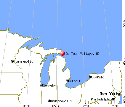 De Tour Village, Michigan map
