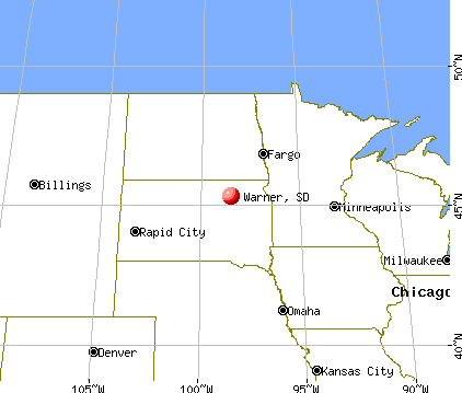 Warner, South Dakota map