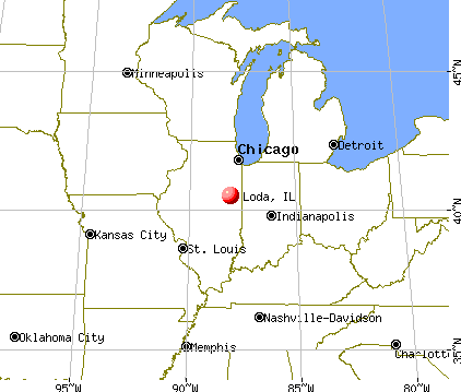 Loda, Illinois map