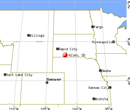 Allen, South Dakota map