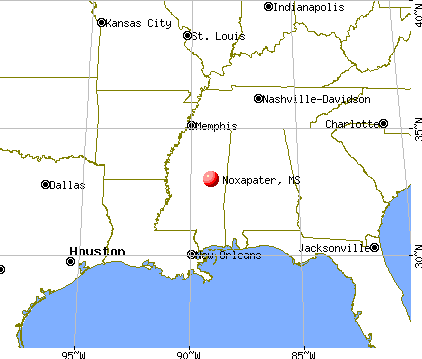 Noxapater, Mississippi map