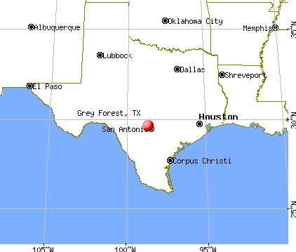 Grey Forest, Texas map