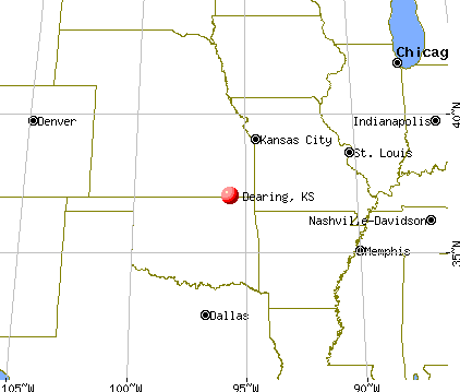 Dearing, Kansas map