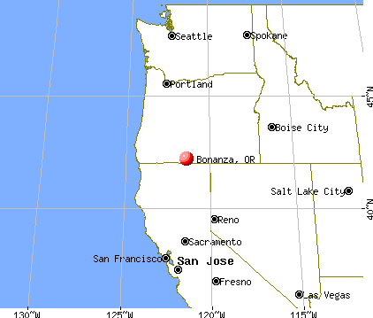 Bonanza, Oregon map