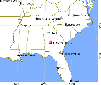 Byromville, Georgia map