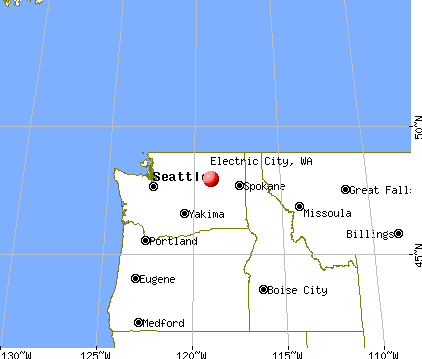 Electric City, Washington map