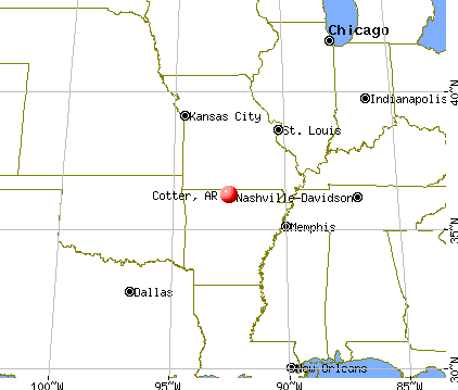 Cotter, Arkansas map